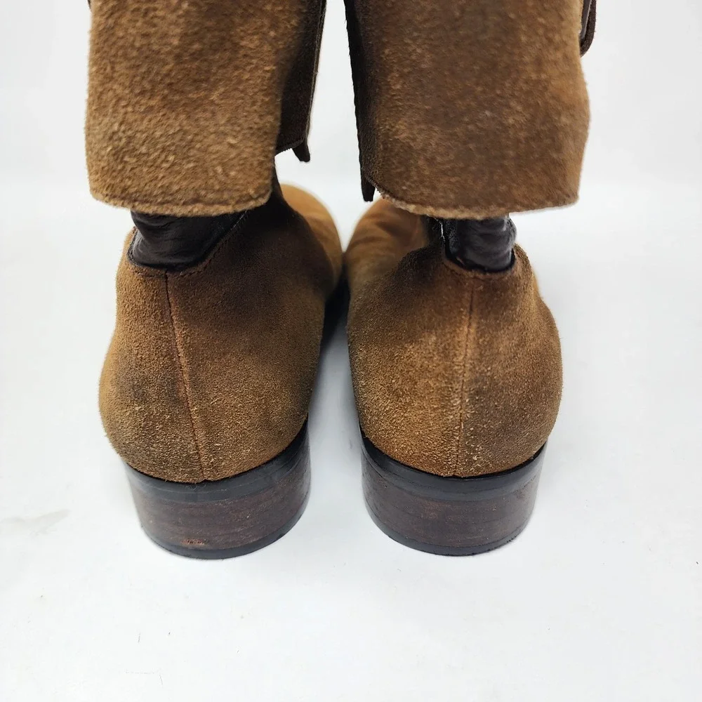 Coach Poppy Short Moto Boots Women's 7.5B Brown Suede Limited Edition
